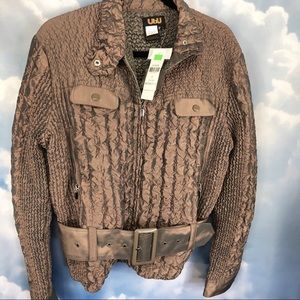 Copper Moto Jacket Hip Hop Bomber Pucker Sheen